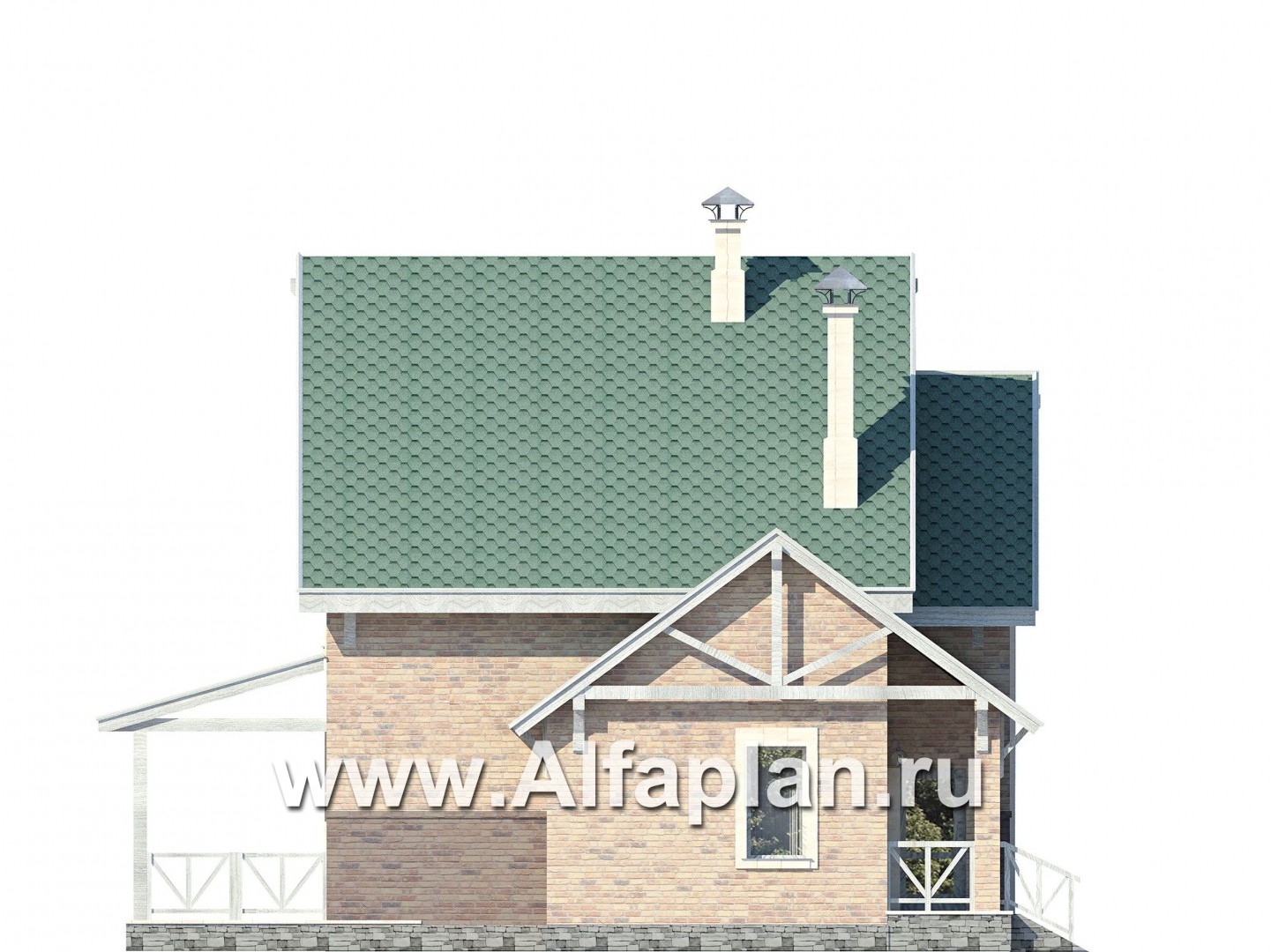 Проекты домов Альфаплан - «Новая пристань» - дом из газобетона для удобной загородной жизни - изображение фасада №3