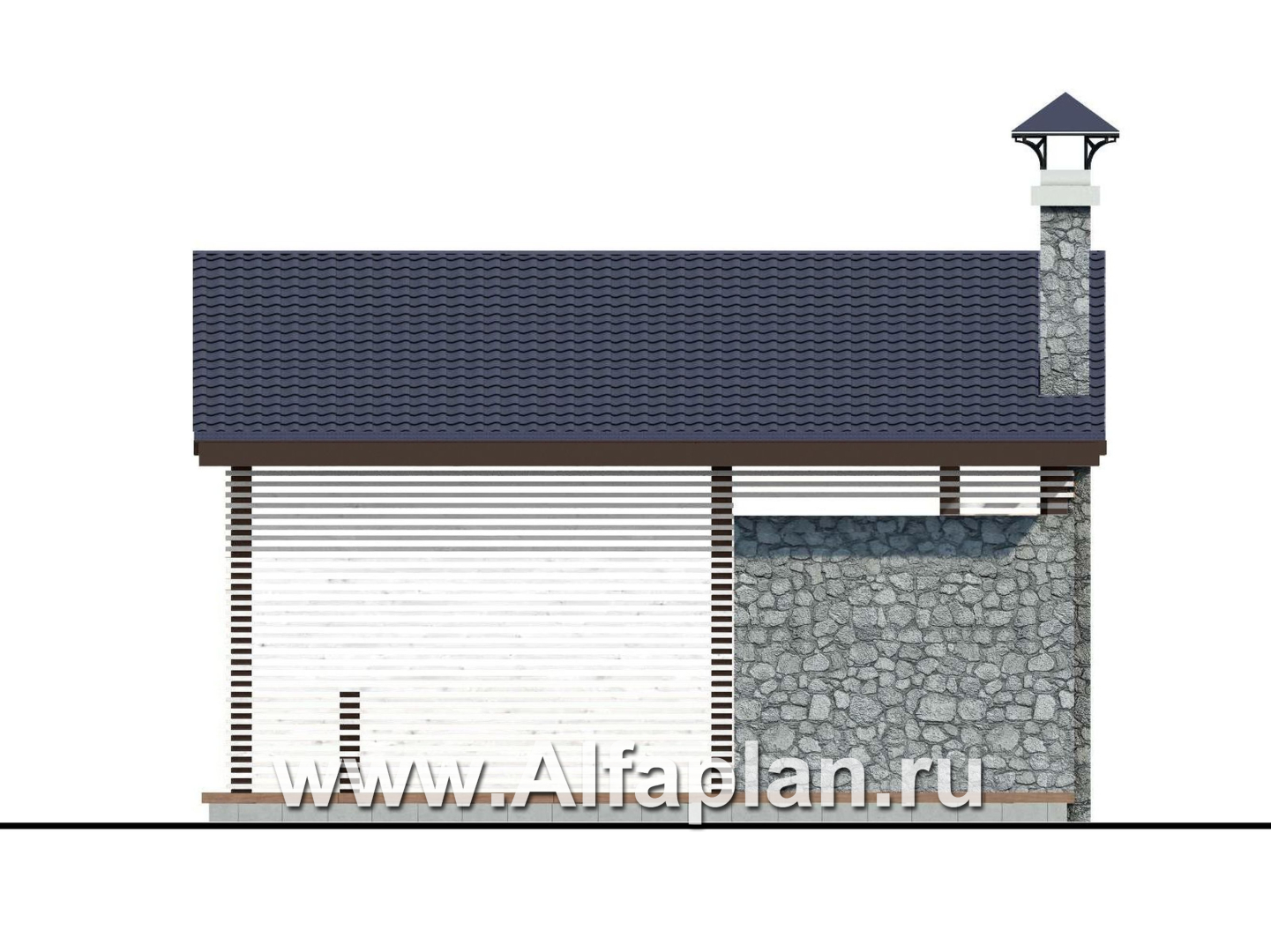Проекты домов Альфаплан - Современная элегантная беседка (летняя кухня) - изображение фасада №4