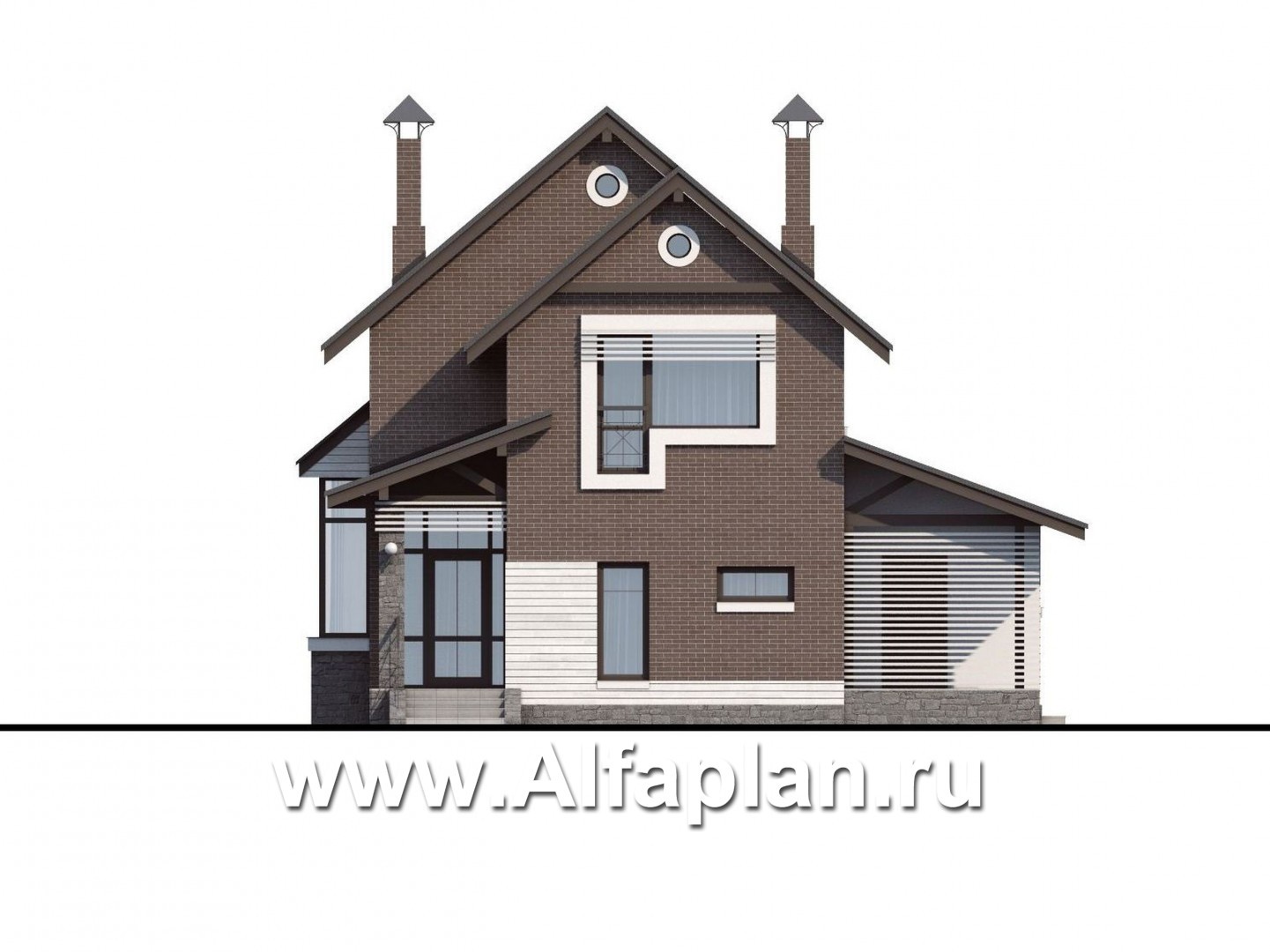 Проекты домов Альфаплан - «Эль-Ниньо» - современный дом с террасами - изображение фасада №1