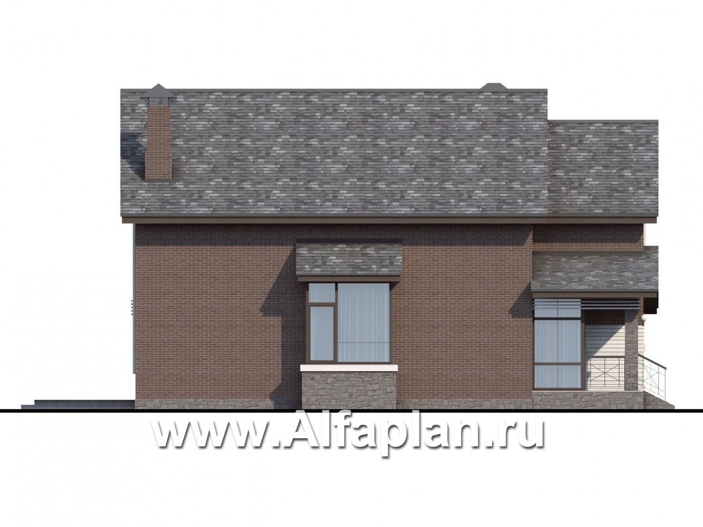 Проекты домов Альфаплан - «Эль-Ниньо» - современный дом с террасами - изображение фасада №3