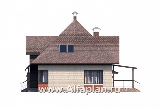 Проекты домов Альфаплан - «Орион» - современный мансардный дом с гаражом - превью фасада №2
