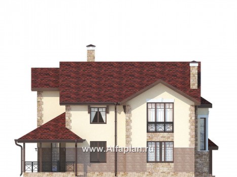 Проекты домов Альфаплан - Двуxэтажный дом с комфортной планировкой - превью фасада №4