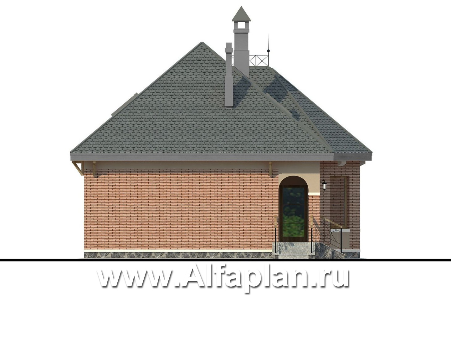 Проекты домов Альфаплан - «Душечка» - небольшой дом с мансардой - изображение фасада №3