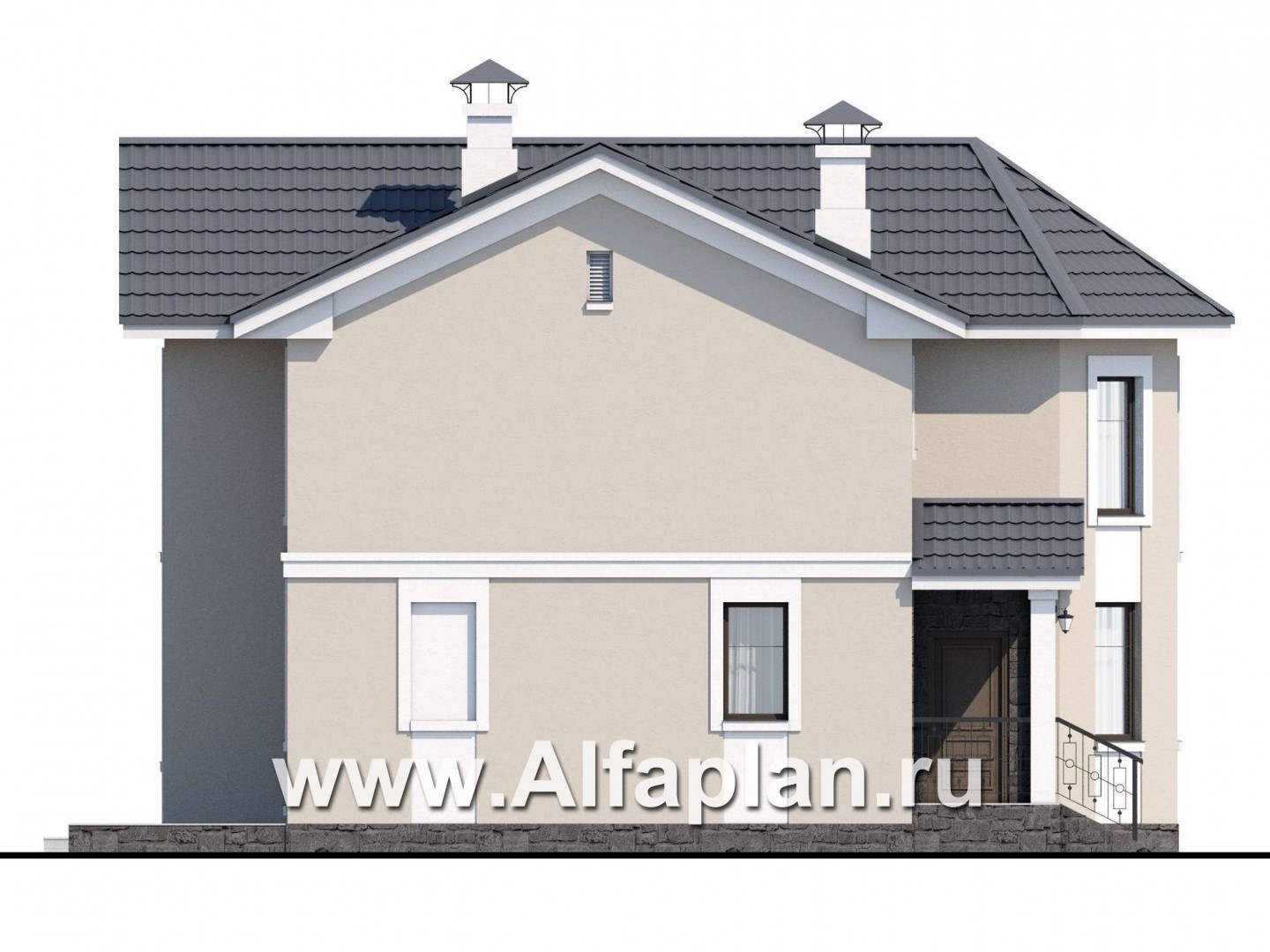 Проекты домов Альфаплан - «Веста» - небольшой удобный дом - изображение фасада №3
