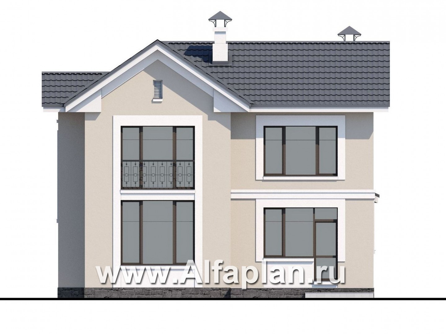 Проекты домов Альфаплан - «Веста» - небольшой удобный дом - изображение фасада №4