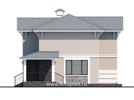 «Невский стиль» - проект двухэтажного дома из кирпича, в стиле эклектика - превью фасада дома