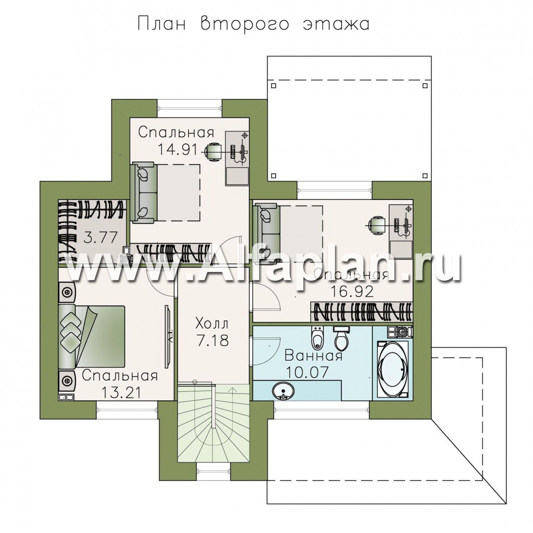 Проекты домов Альфаплан - «Территория комфорта» - Современный дом - шале - изображение плана проекта №2