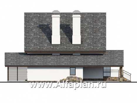 Проекты домов Альфаплан - "Фьорд" - компактный коттедж в скандинавском стиле - превью фасада №3