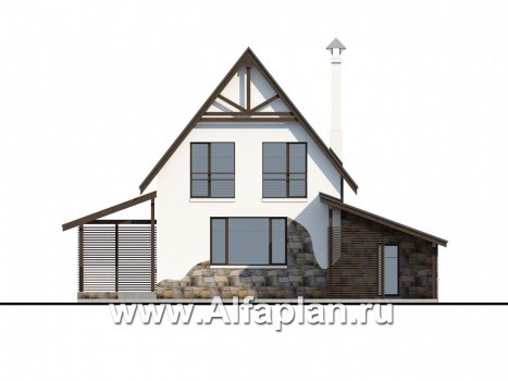 Проекты домов Альфаплан - "Фьорд" - компактный коттедж в скандинавском стиле - превью фасада №4
