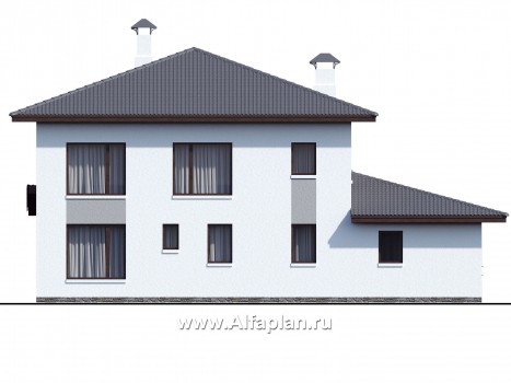 Проекты домов Альфаплан - «Пикассо» - изящный дом с террасой и балконом - превью фасада №4