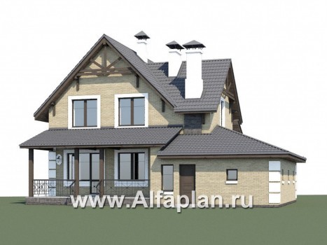 Проекты домов Альфаплан - «Приоритет» - коттедж с компактным планом и комфортной планировкой - превью дополнительного изображения №1