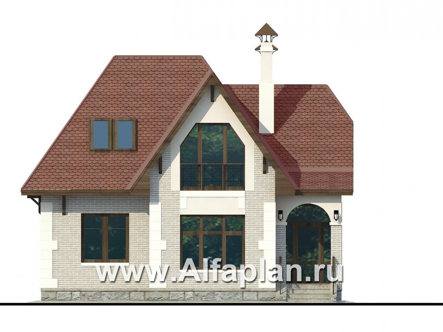 Проекты домов Альфаплан - Сауна с гостевой квартирой - изображение фасада №1
