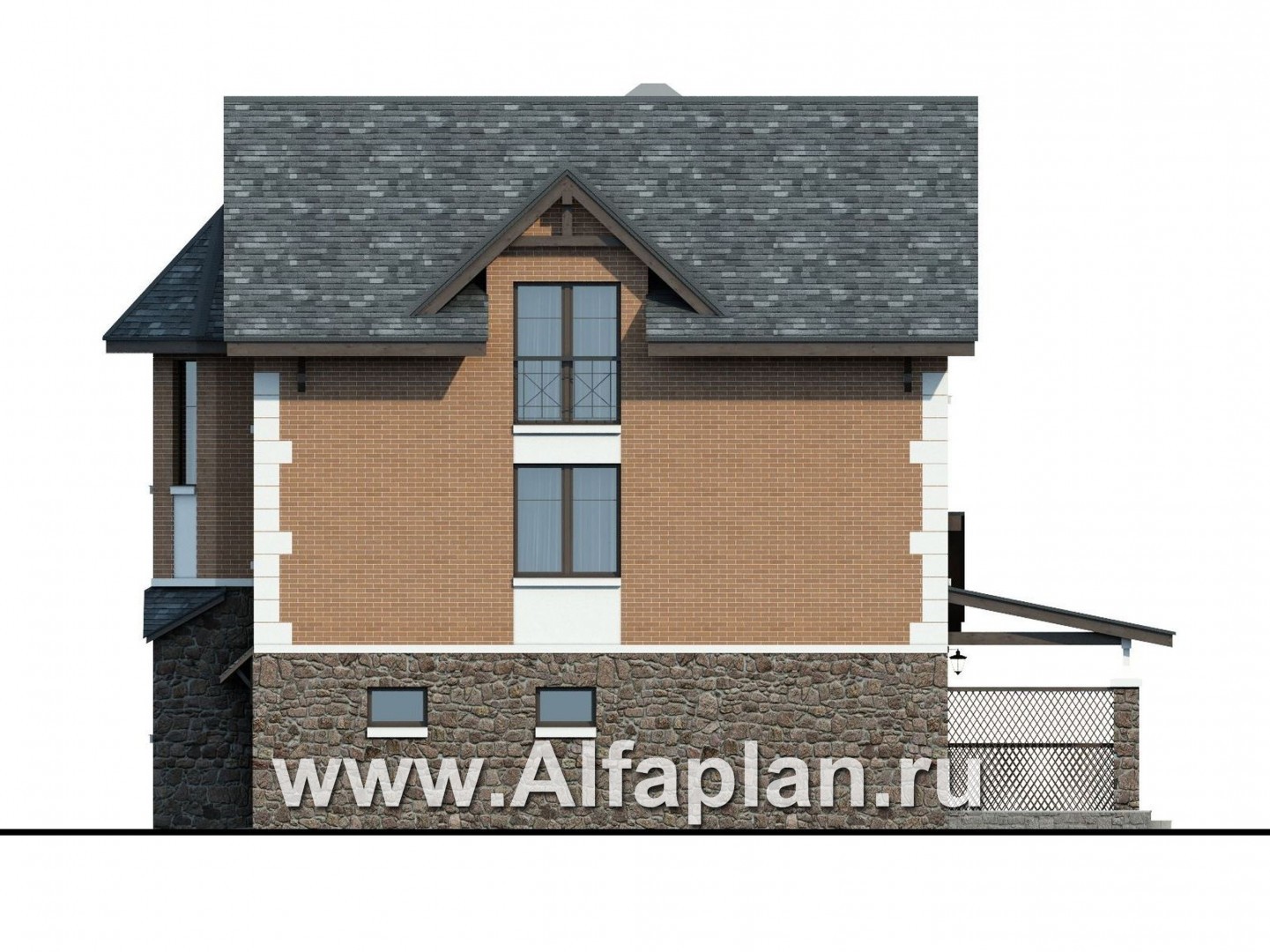 Проекты домов Альфаплан - Компактный и вместительный загородный дом - изображение фасада №2