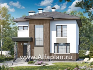 Проекты домов Альфаплан - «Приоритет» - экономичный и комфортный современный дом - превью основного изображения