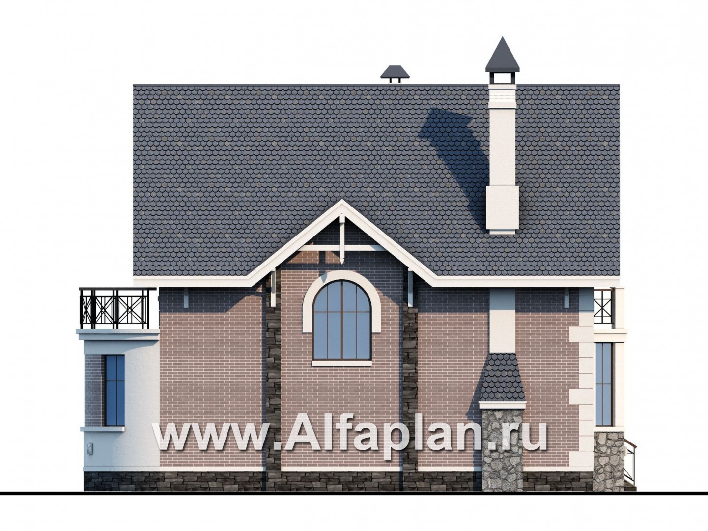 Проекты домов Альфаплан - «Стелла» - компактный дом с гаражом для маленького участка - изображение фасада №3