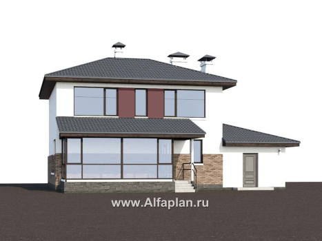 Проекты домов Альфаплан - «Орбита» - современный и удобный компактный дом - превью дополнительного изображения №1