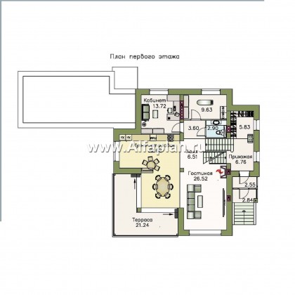 Проекты домов Альфаплан - «Светлые времена» - респектабельный особняк с бассейном ДУО - превью плана проекта №2