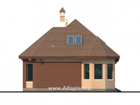 Проекты домов Альфаплан - «Душечка» - удобный дом для жизни и отдыха - превью фасада №2