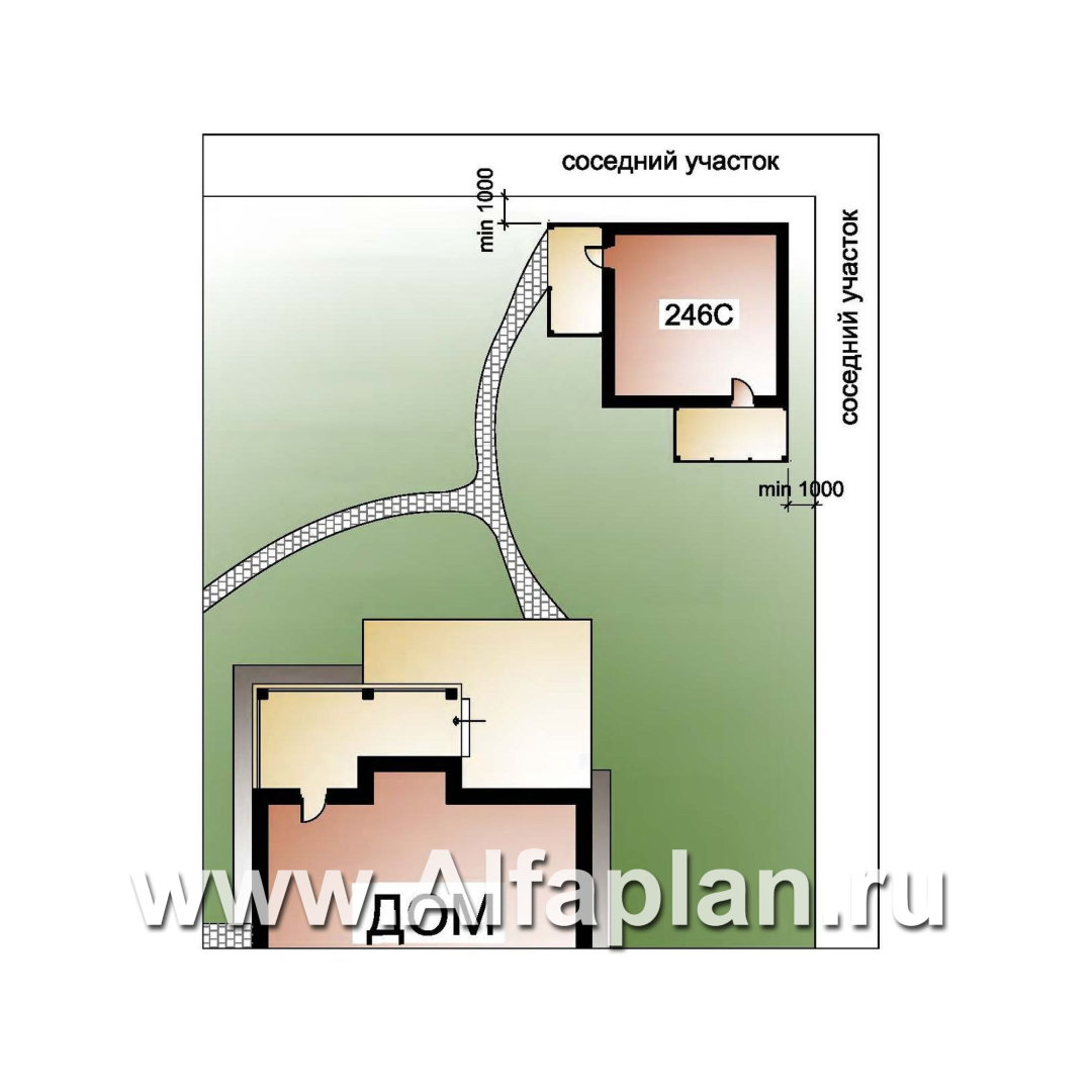 Проекты домов Альфаплан - Современная баня с угловым решением плана и оригинальной кровлей - дополнительное изображение №3