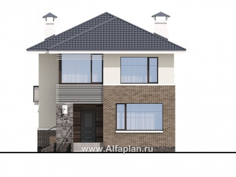 Проекты домов Альфаплан - «Вламинк» - очень удобный современный дом - превью фасада №1