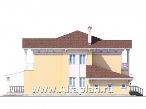 Проекты домов Альфаплан - Вилла «Эдельвейс» - элитный дом в классическом стиле - превью фасада №3