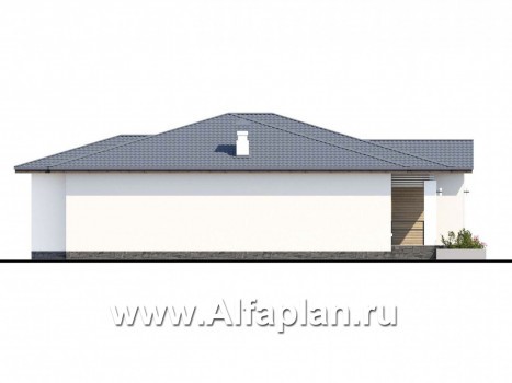 Проекты домов Альфаплан - «Калипсо» - комфортабельный одноэтажный дом - превью фасада №3