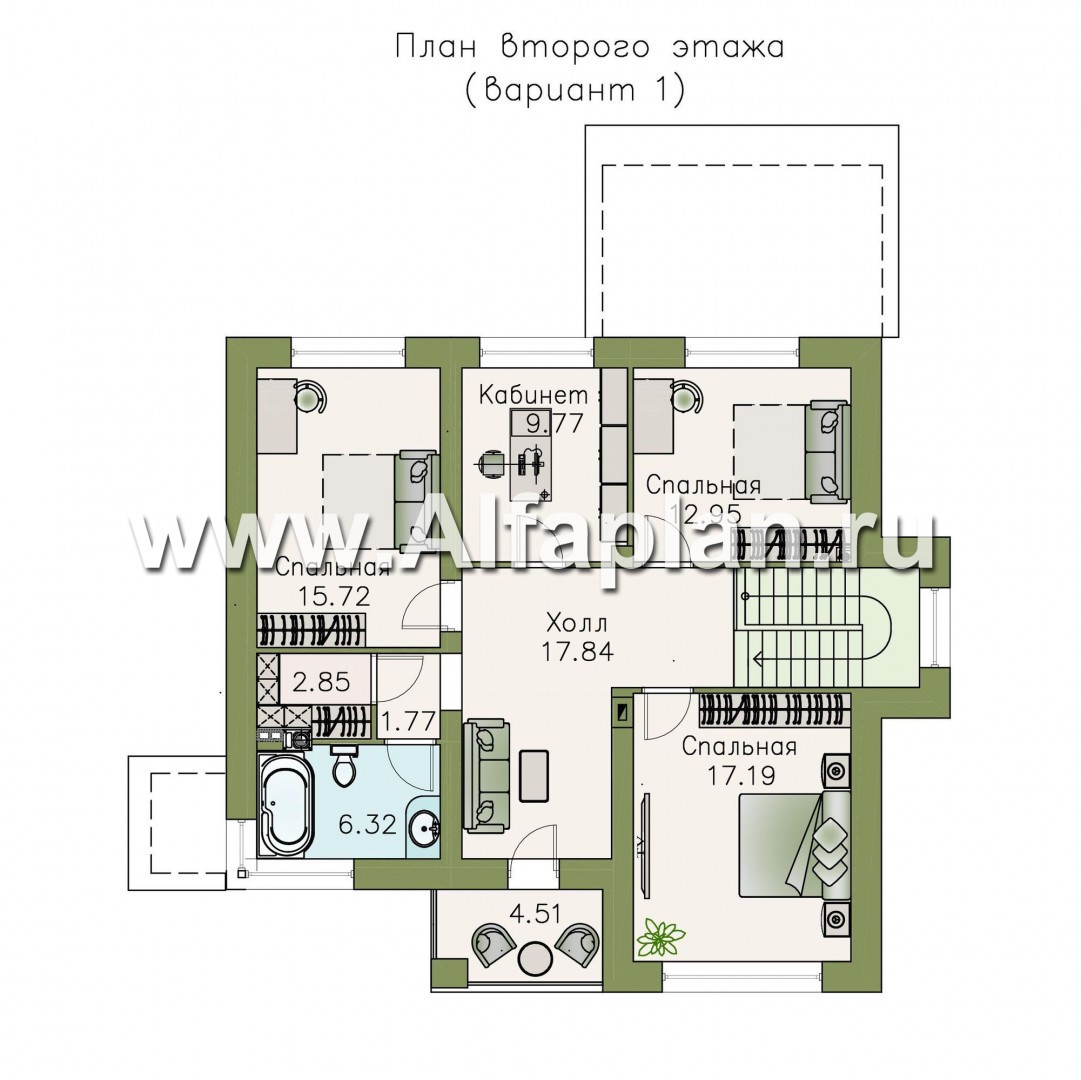 Проекты домов Альфаплан - «Страйк» - современный дом с открытой планировкой - изображение плана проекта №2