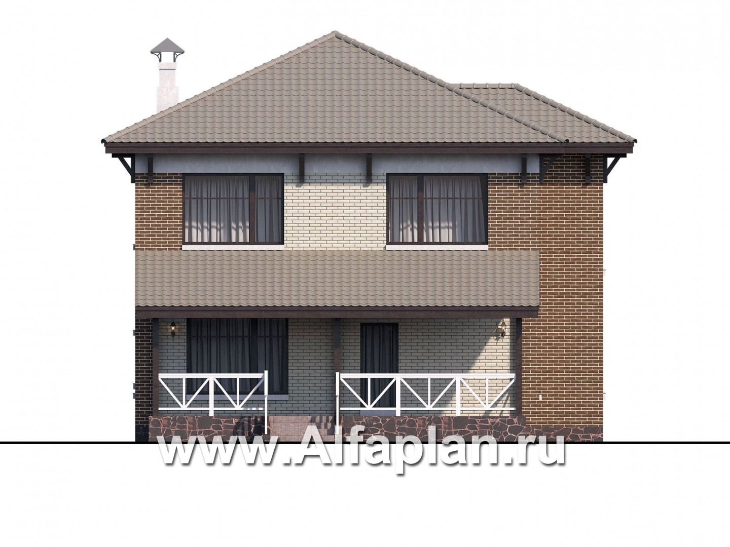 Проекты домов Альфаплан - «Вишера» - стильный дом с оптимальной планировкой - изображение фасада №4